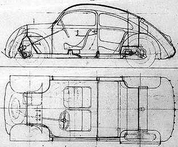 Schizzo di Ferdinand Porsche