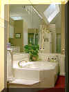 Master Bath - After: Sesame color brings out the tub marble and now it looks more like an elegant garden bath.
