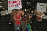 with tricia,me ex mother in law, marching