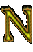 3D animated flaming mystical letter N