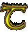 3D animated flaming mystical letter T
