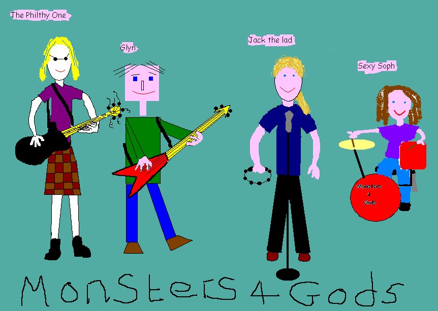 Andi (6 +3/4s) has provided this little masterpiece, drawn on the back of a cornflakes packet