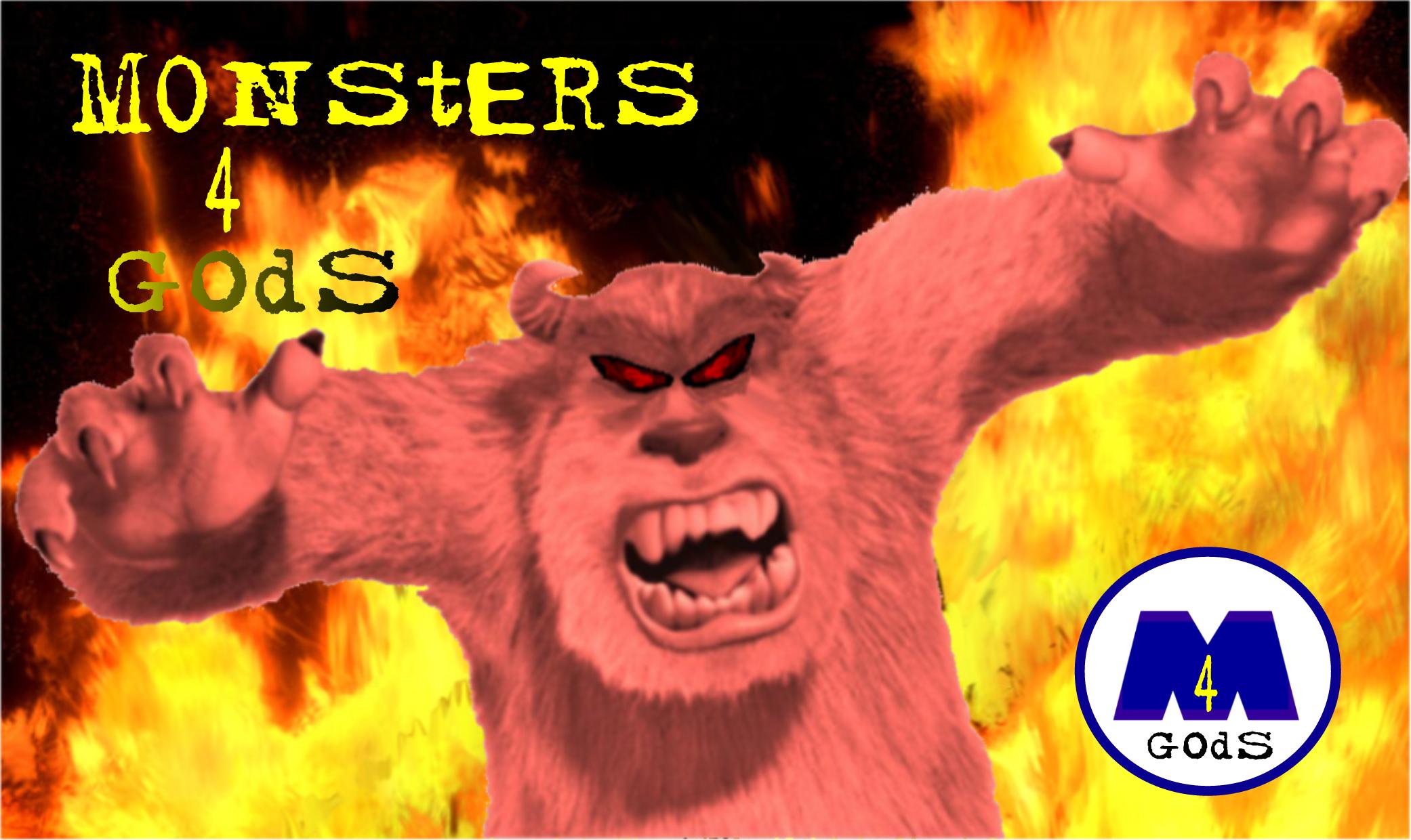 Laughing in the face of international copyright, Lee Ashford (5) of Hull has donated this slightly terrifying rendition of a monsters4gods experience.Its what he sees whn he closes his eyes appaently, bless.