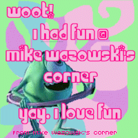 Thanks to Mike Wazowski's Corner for this too!