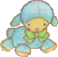 Graphic, blue bear