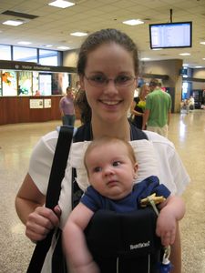 At airport with Mom.