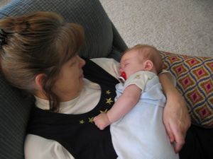 Pic, Grama holding Braden.