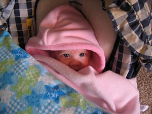 Pic, Peyten snuggles into her car seat