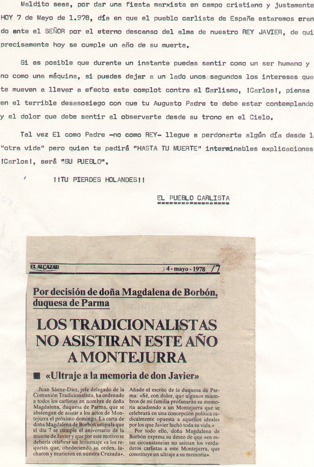 El Tradicionalista · boletín de las Juventudes Tradicionalistas del Reino de Valencia