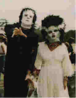 Frankenstein and his bride at the MV Halloween Carnival