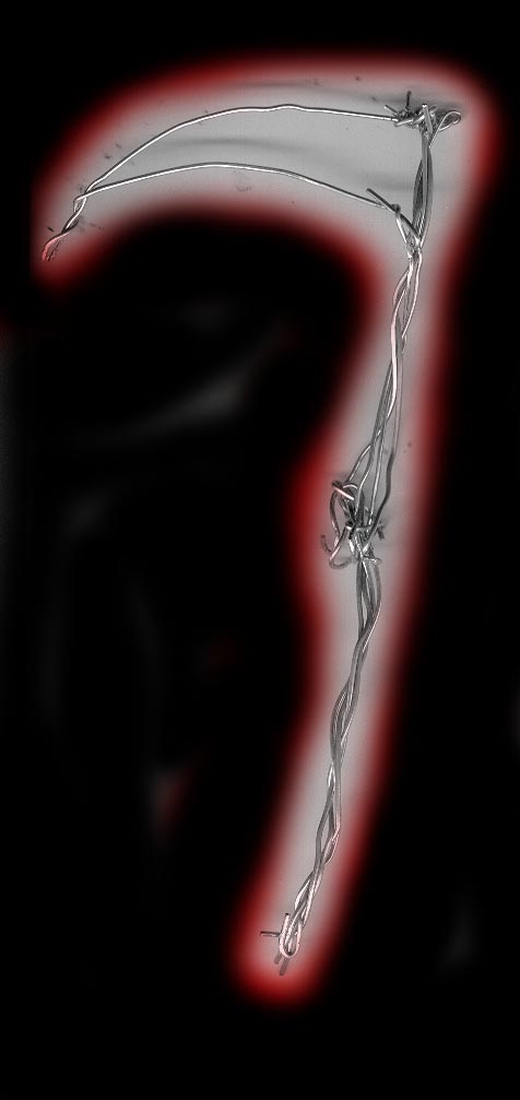 *-* my first ever scythe... made it outta paperclips