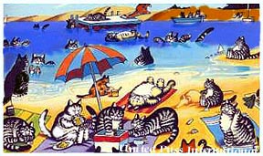 cats on beach