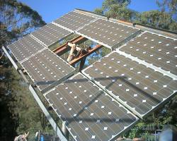The solar panels that suppply power to the home