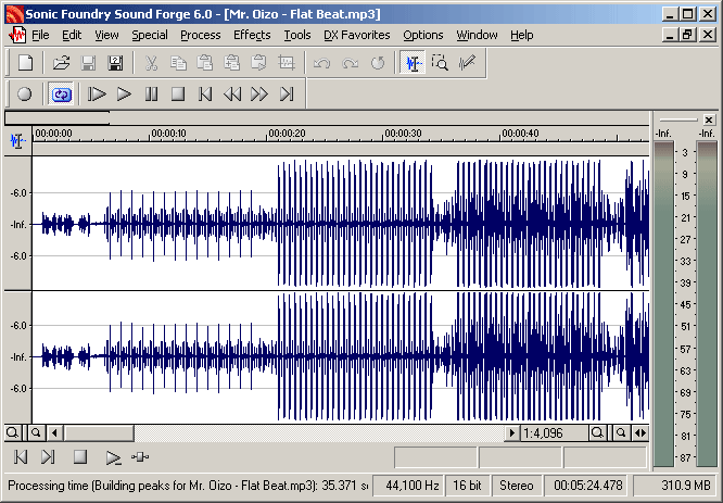 After opening the audio file