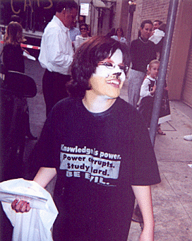 Waiting for autographs, did myself up as Rumpleteazer.