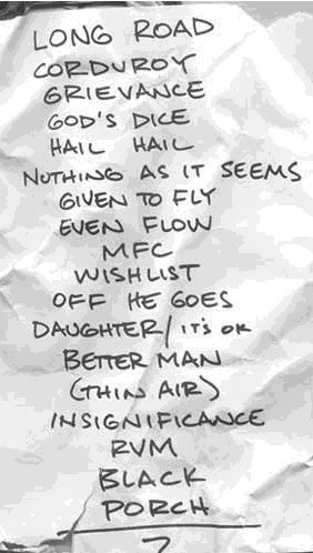 a cool 36596 bytes of pure setlist