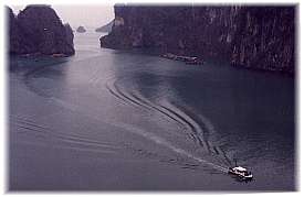 a view of my boat trip through the gorgeous Halong Bay