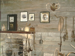 Cabin fireplace