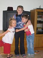 Kids get ready for their first day of school.
