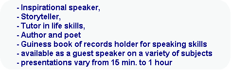 Inspirational speaker, 