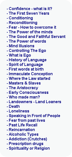Speech topics range from Confidence to youth 2000 and beyond...