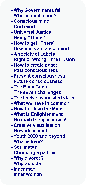 Speech topics range from Confidence to youth 2000 and beyond...