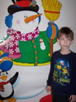 Child near snowman