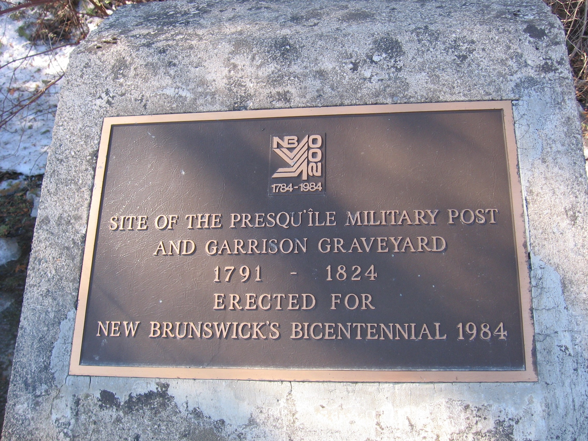 Site of Presqu'ile military garrison, New Brunswick (Canada)