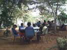 Children listen to music and meditate