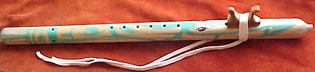 Yellow Cedar flute with painted contemporary Loon Design