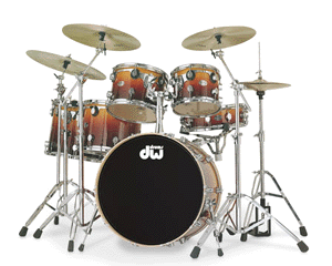 Custom DW 10-Piece Drumset. Click to visit DW website.