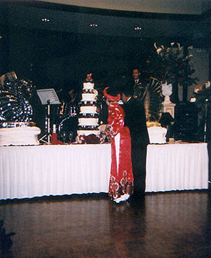 cutting the cake