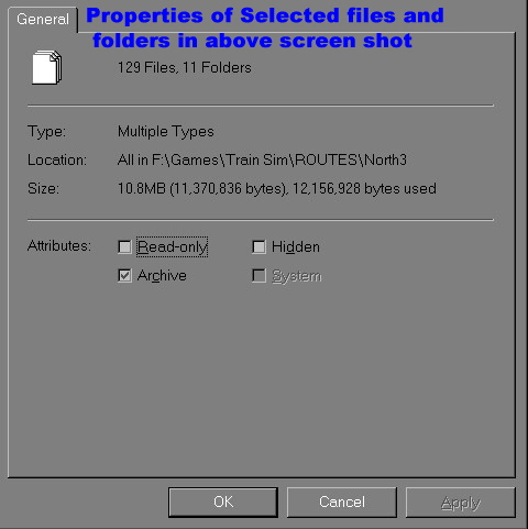 Properties of Selected files and
 folders in above screen shot