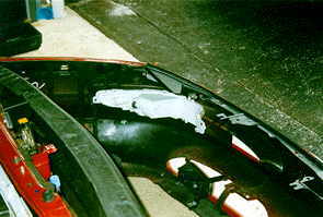 Inside of front valence