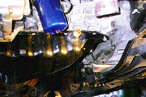 Tapped pan on car