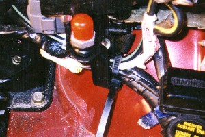 Bracket/post on car