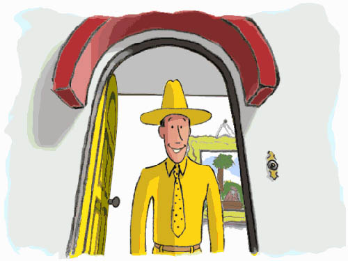 The man in the yellow hat