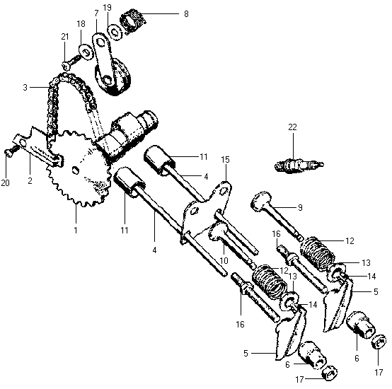 the parts which drive the valves