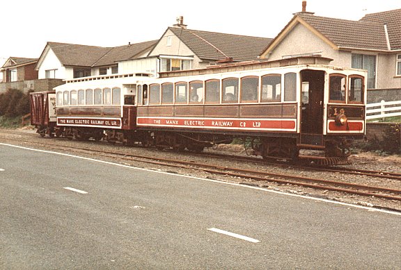 Winter saloon 19 with saloon trailer 58. Refurbished van at rear. Circa 1985