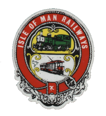 Scan of a transparent sticker sold by the IOMR sales booth, Douglas Station.