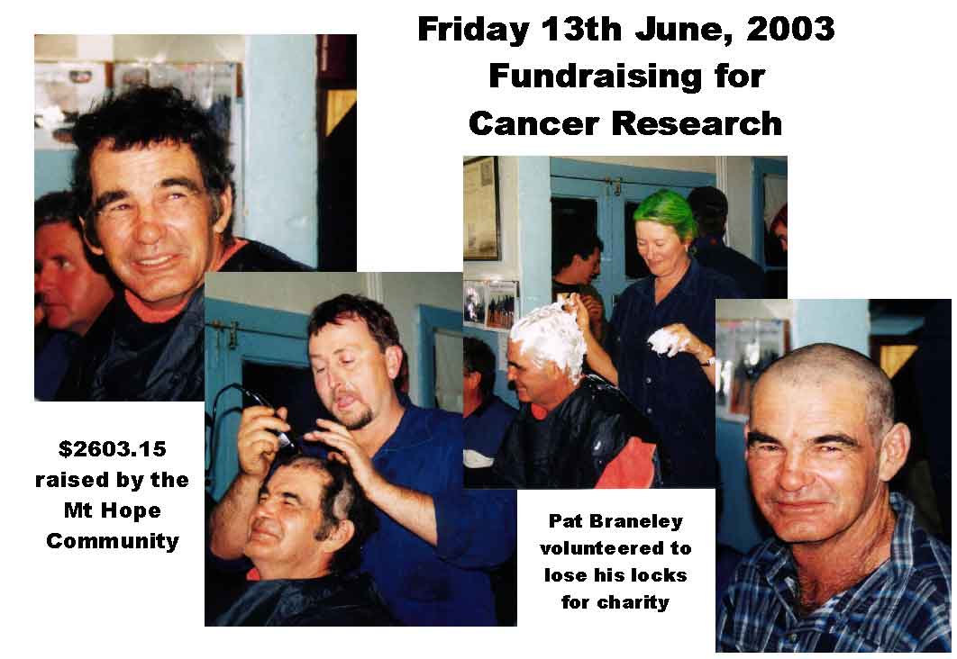 Its not just the sheep getting shorn in the bush. Cancer fundraiser.