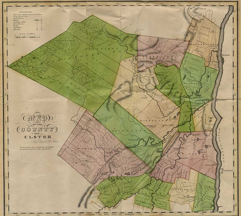 Ulster County map (1829) Ulster County Records Archives, Kingston NY
