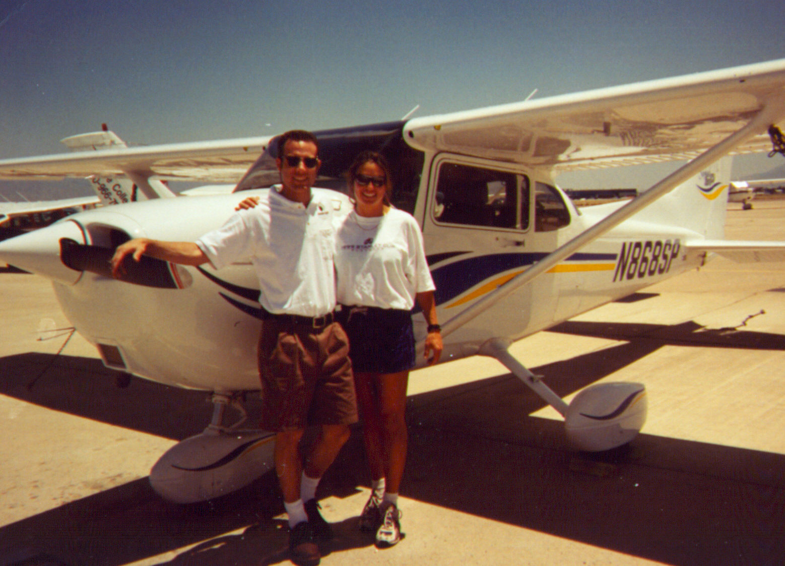 Matt and the irrepressable Kate "Kato" McBride Puckett after she passed her instrument rating checkride.&nbsp; She went on to earn her commercial pilot certificate and multi-engine rating the following month.