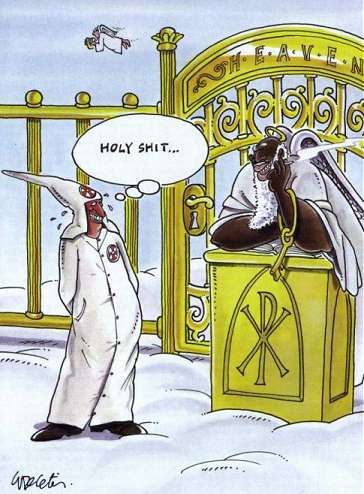 KKK Member vs St. Peter (Nigger) At The Gate In Heaven