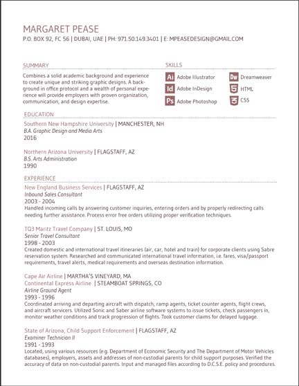 printable resume PDF