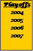 Text Box: Playoffs
2004
2005
2006
2007