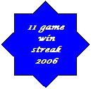 8-Point Star: 11 game win streak
2006