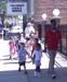 Walking to the bus.