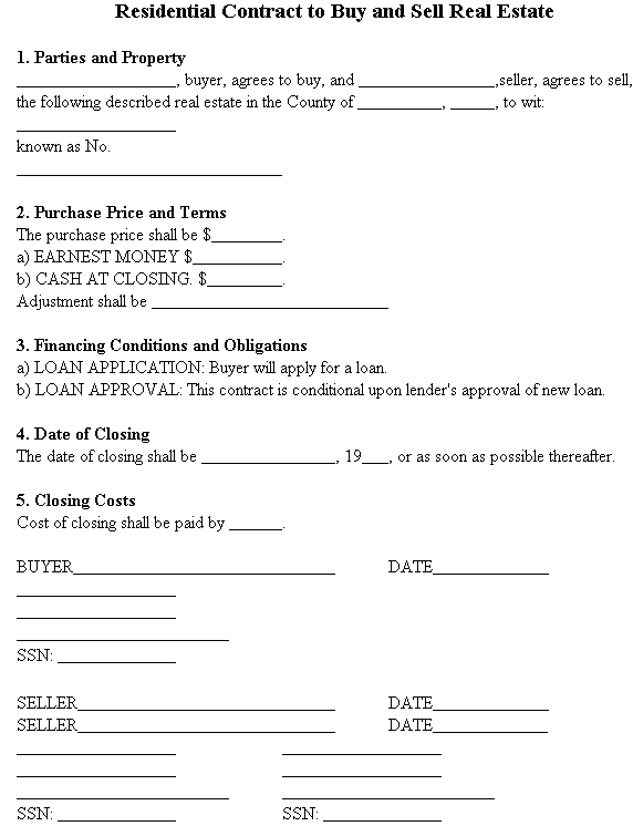 word processor templates sales contract for house