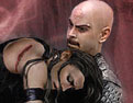 Bullseye killing Elektra, in their movie costumes!